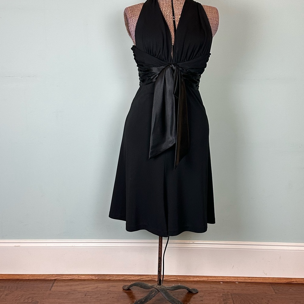 Elegant Black Halter Dress